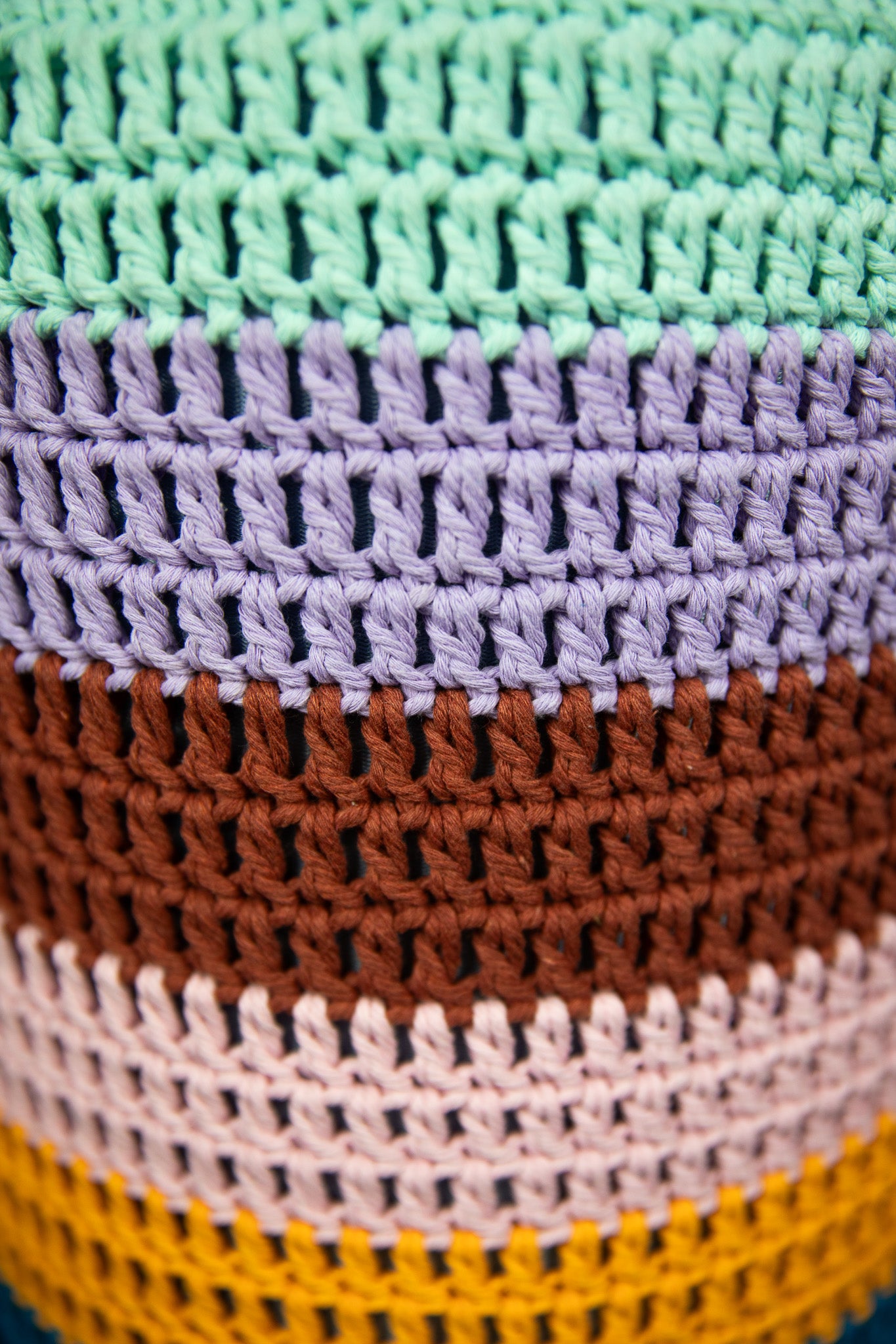 Multicolored Knitted Ottoman