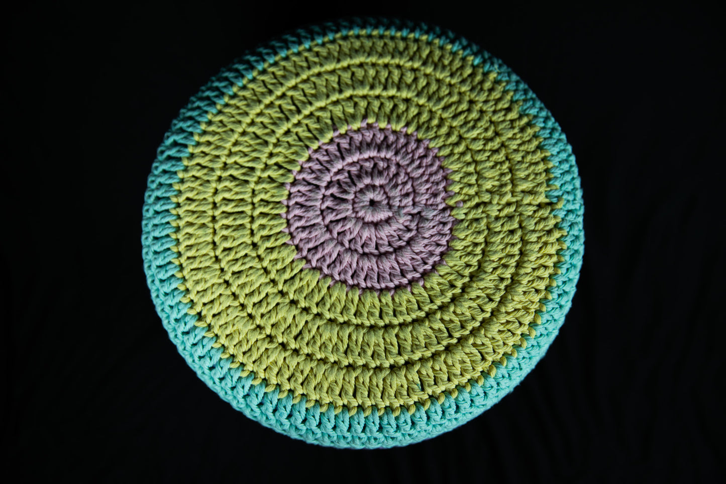 Multicolored Knitted Ottoman