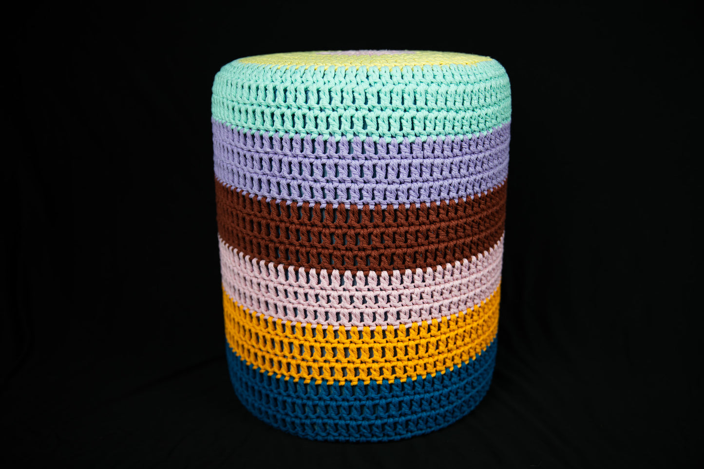 Multicolored Knitted Ottoman