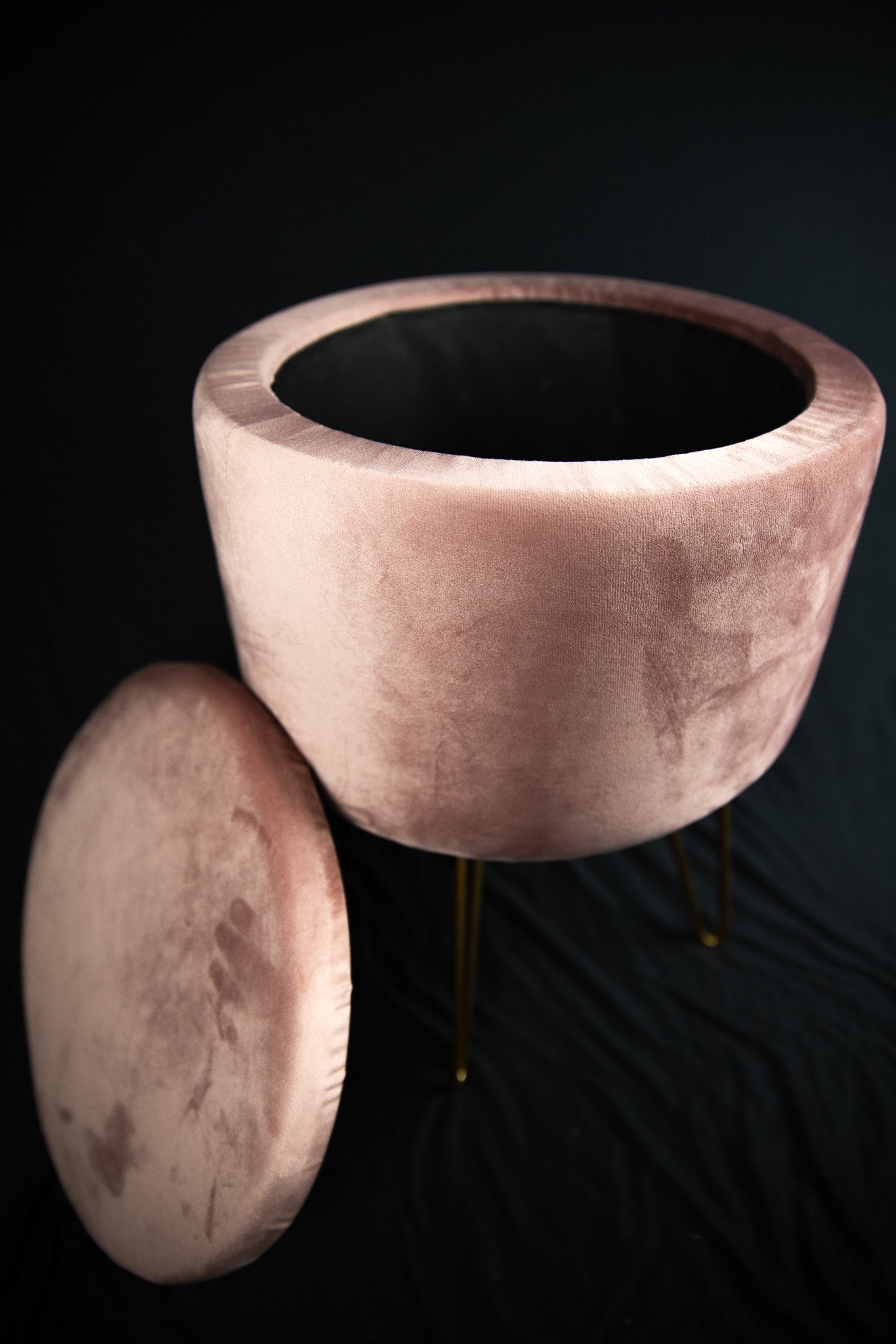 Pink Velvet Ottoman